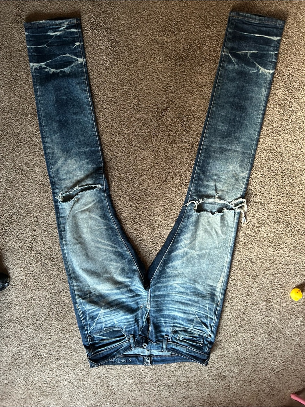 PRPS Men's Distressed Light Blue Skinny Jeans